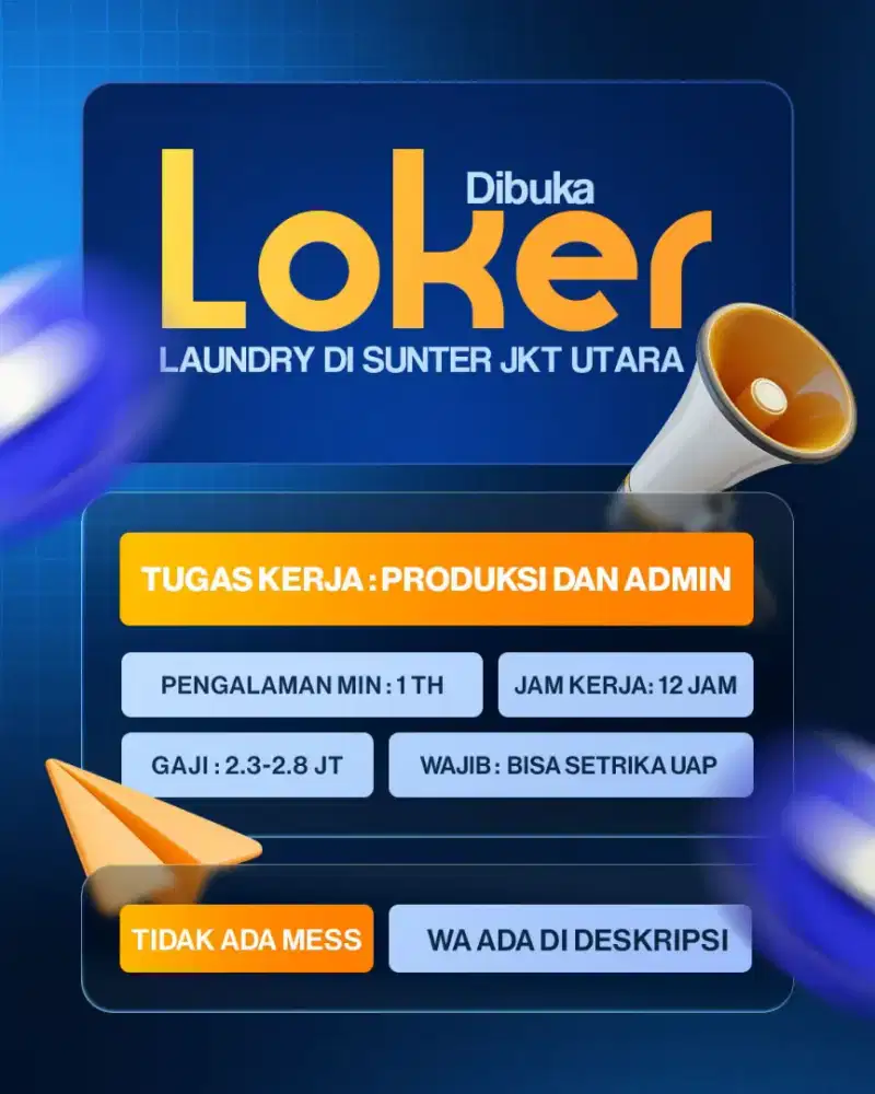 LOKER LAUNDRY LOKASI SUNTER JKT UTARA
