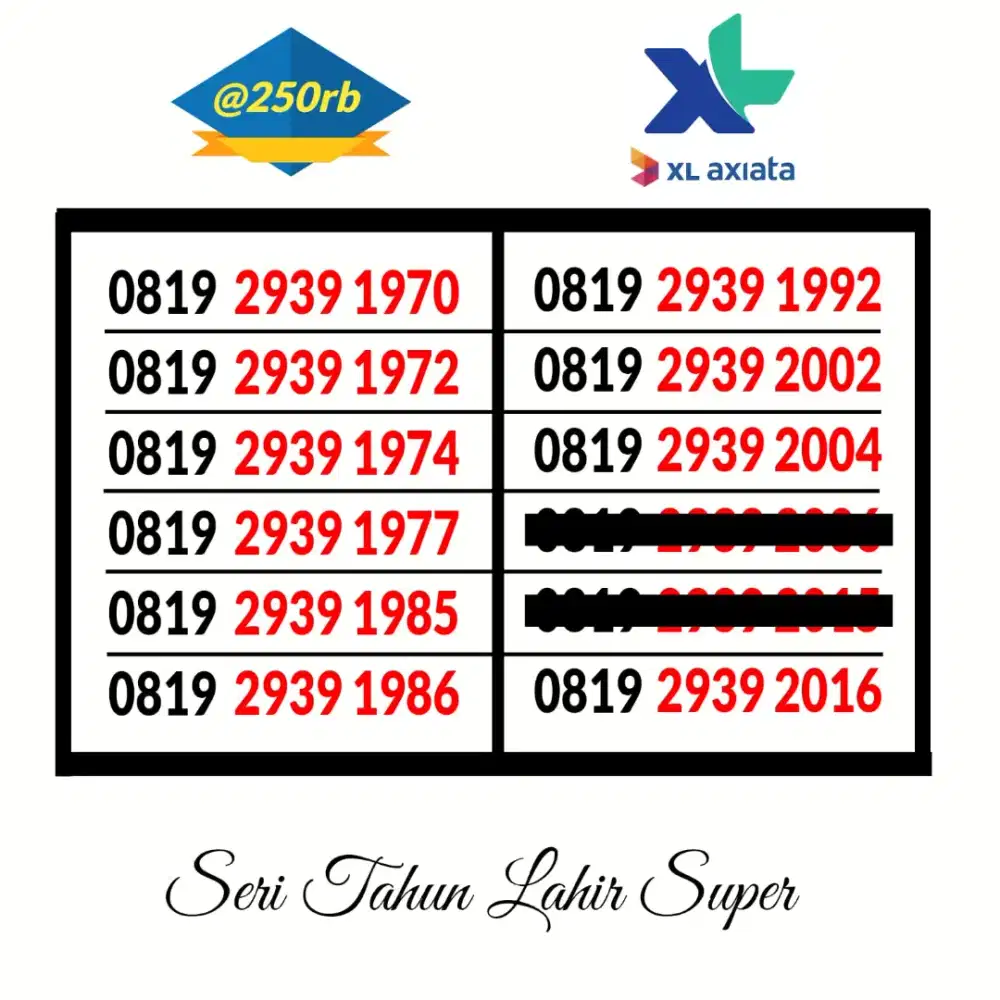 Nomor Cantik Tahun Kelahiran seri Tahun Super