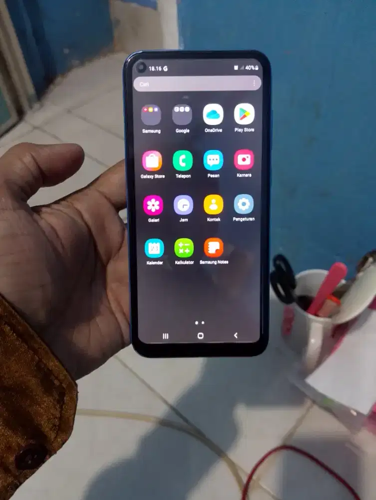 Jual hp Samsung A11 jaringan 4G LTE RAM 3/32GB camera bagus depn blkng