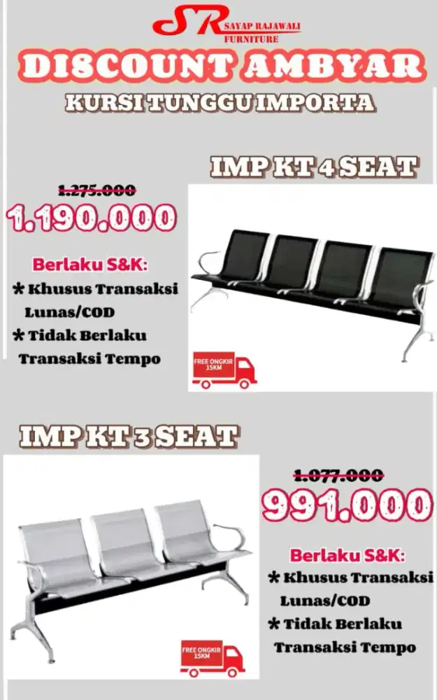 Promo Kursi Tunggu Bahan Besi Murah Area Jogja (dwi)