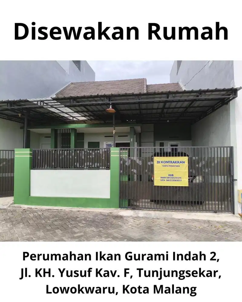 Disewakan Rumah Hunian Malang Strategis