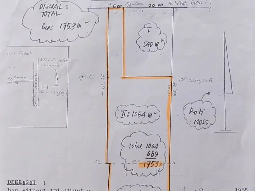 Tanah Dijual Murah Di Pinggir Jalan Lebak Bulus Dekat Ke MRT