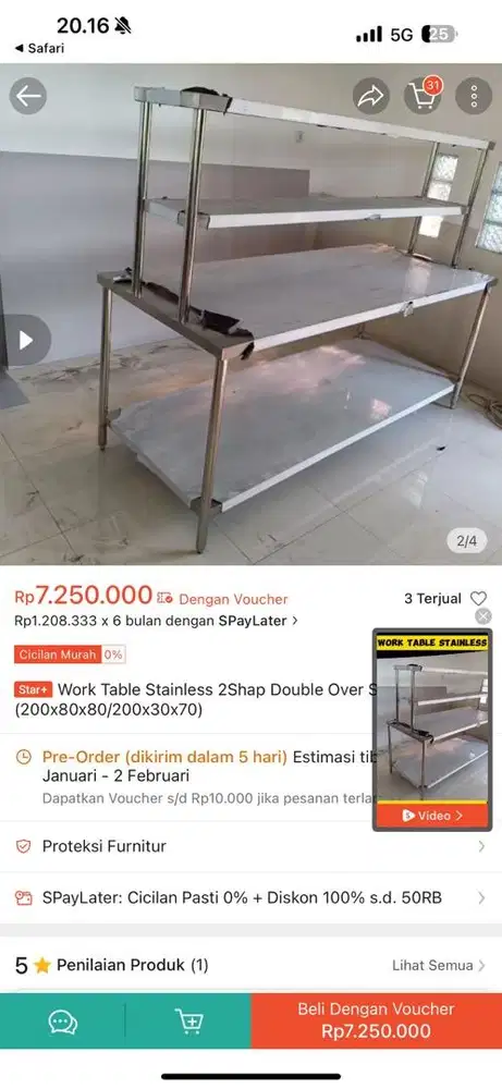 Meja Stainless Krisbow