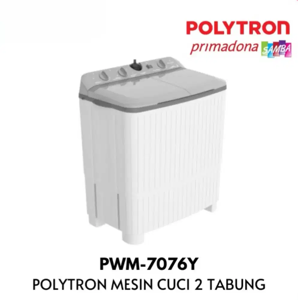 Mesin Cuci Polytron PWM 7076Y 2 Tabung Samba Series Hijab 7 KG
