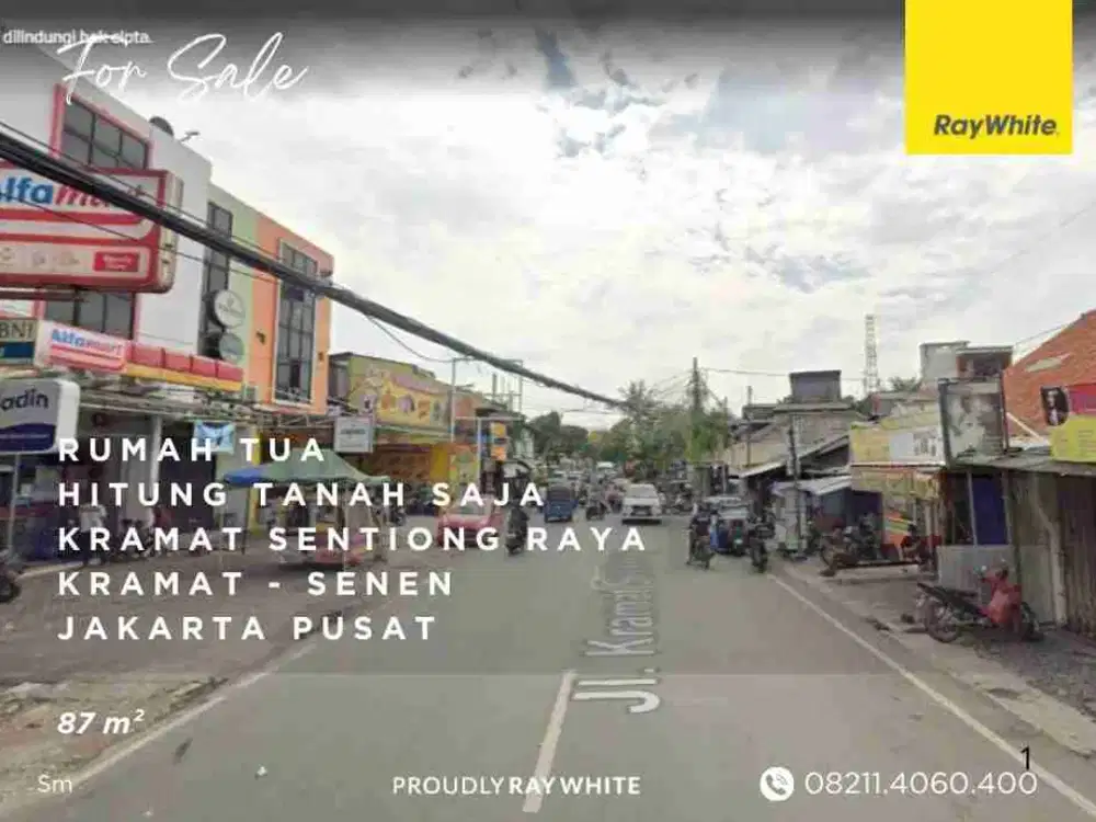 Kramat Sentiong - Rumah Tua - Hitung Tanah - 87 m²
