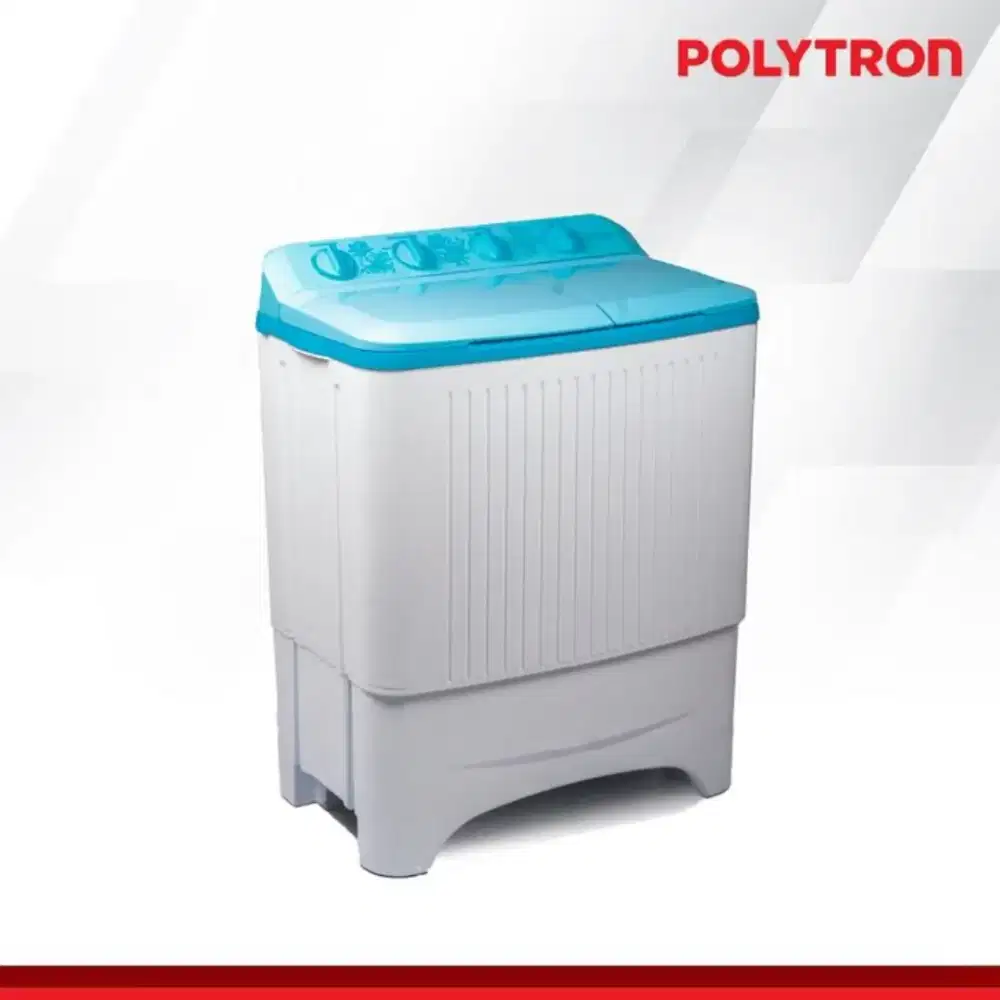 Mesin Cuci POLYTRON 2 Tabung 8kg PWM 8073B BIRU