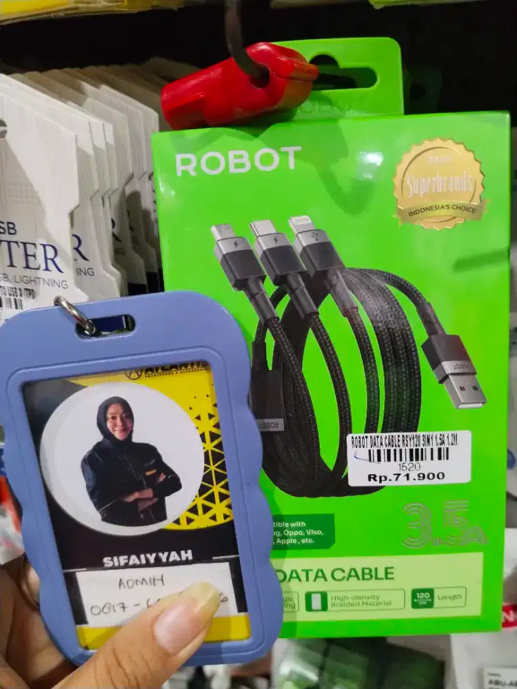 ROBOT DATA CABLE RSY120 3IN 1.5A 1.2M | ATLANTIS DAHSYAT