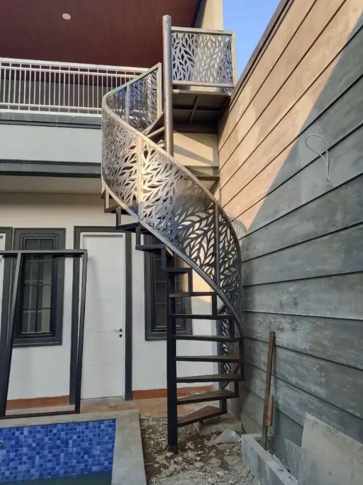 Tangga putar bahan kombinasi plat cating laser