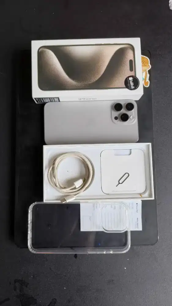 iPhone 15 Pro Max 256GB BH 90% Garansi resmi BliBli Natural Titanium