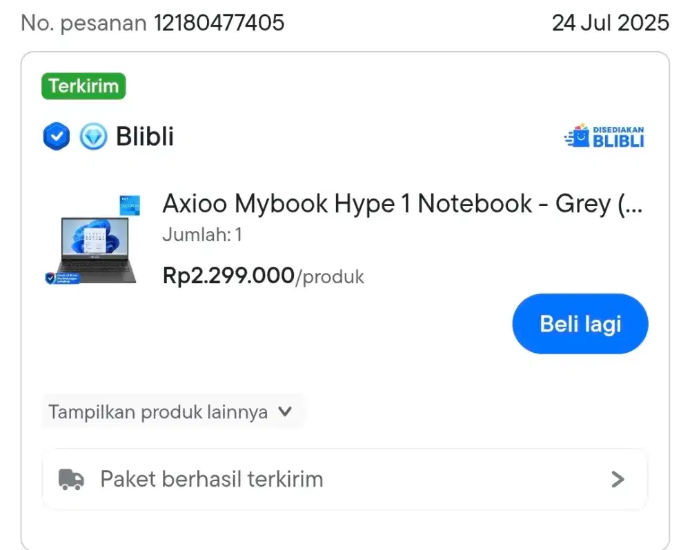 Axioo Mybook Hype 1 Notebook - Grey (N4020 / 4GB / 128GB SSD