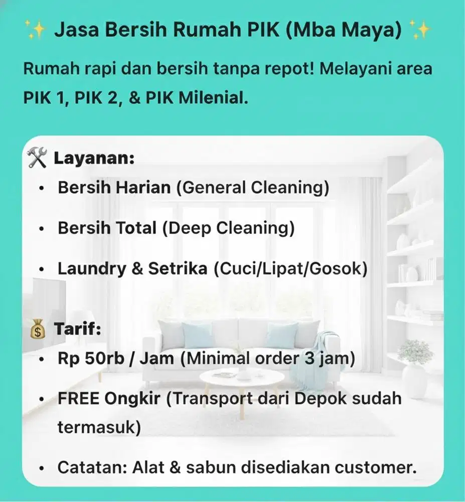 Jasa bersih bersih harian