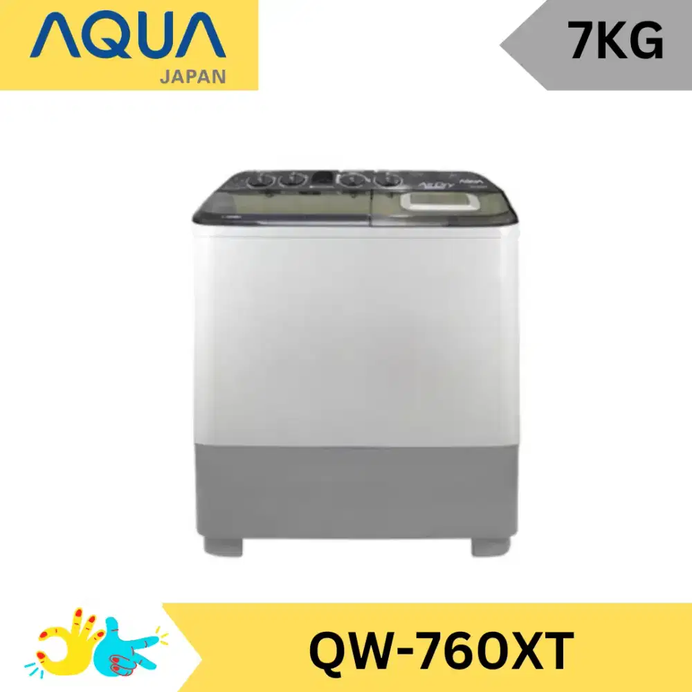 Mesin AQUA Cuci 2 Tabung Kapasitas 7 Kg QW-760XT