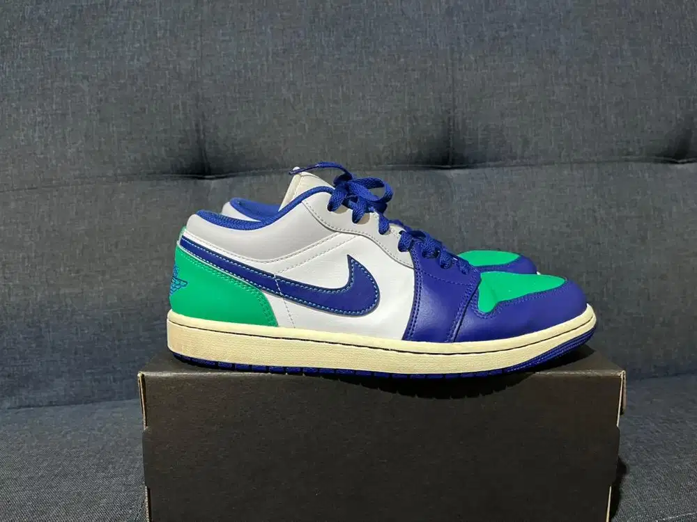Sepatu Nike Air Jordan 1 Low Deep Royal Blue Stadium Green