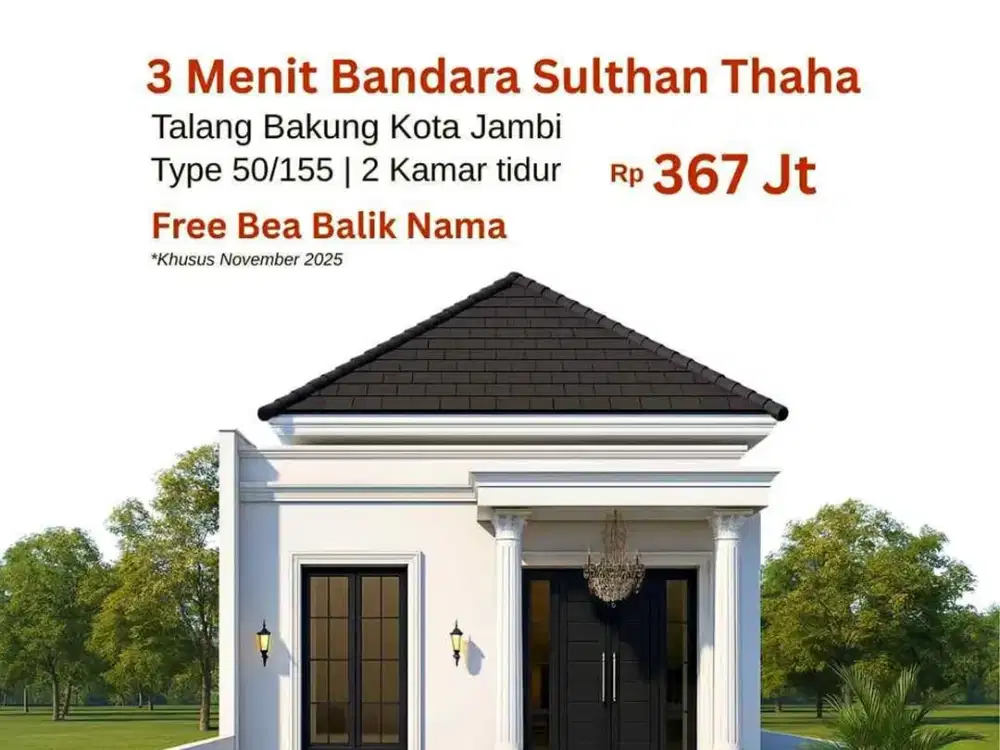 Jual Rumah Talang Bakung Kota Jambi Type 50/155