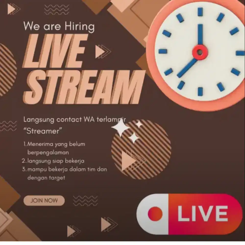 di butuhkan segera host live