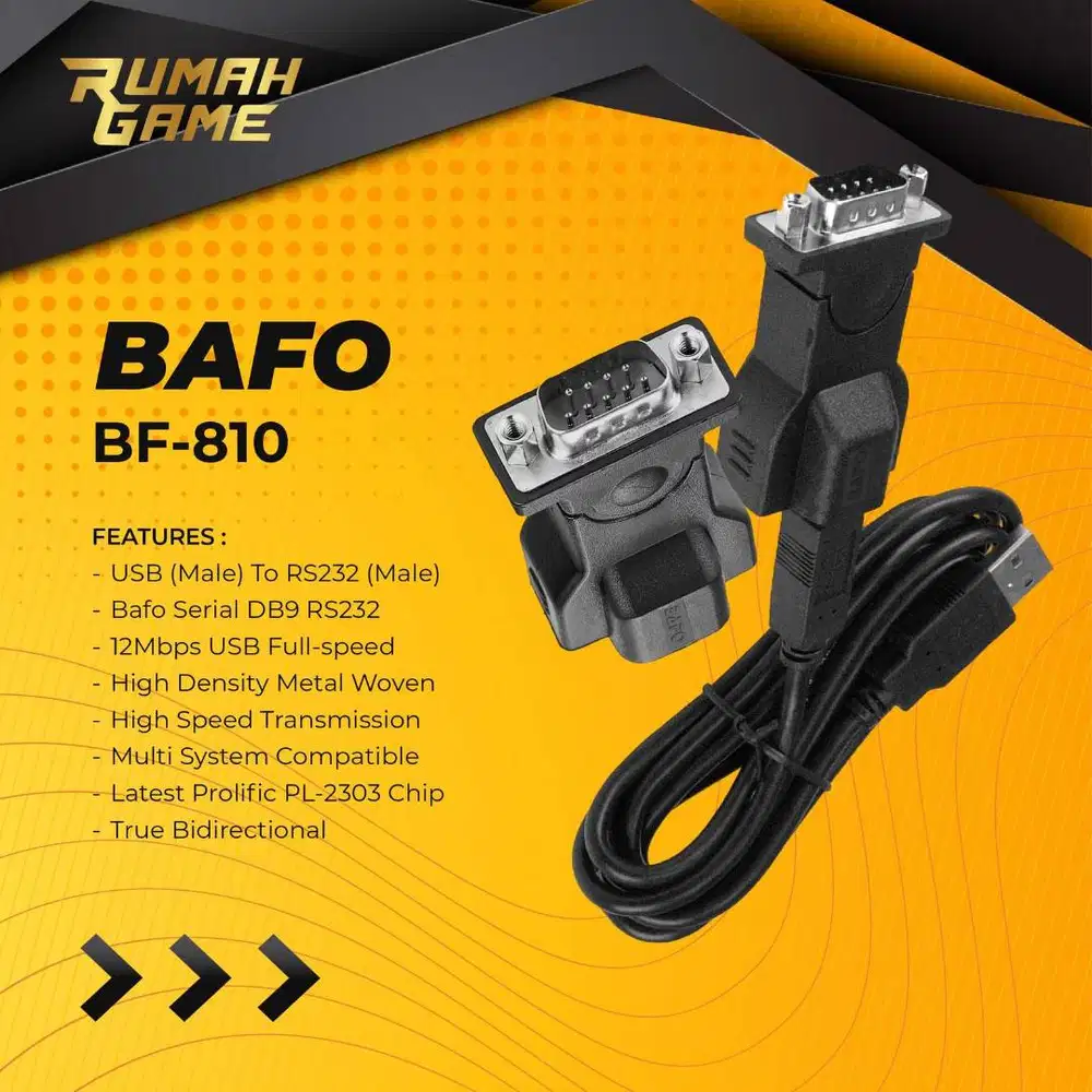Bafo BF-810 USB to Serial DB9 RS232 Konversi Mudah Kompatibel dengan P