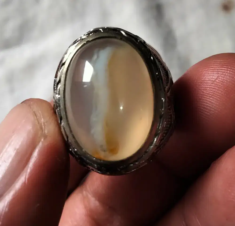 cincin batu akik motif pamor alif sodo lanang antik kuno lawas tua
