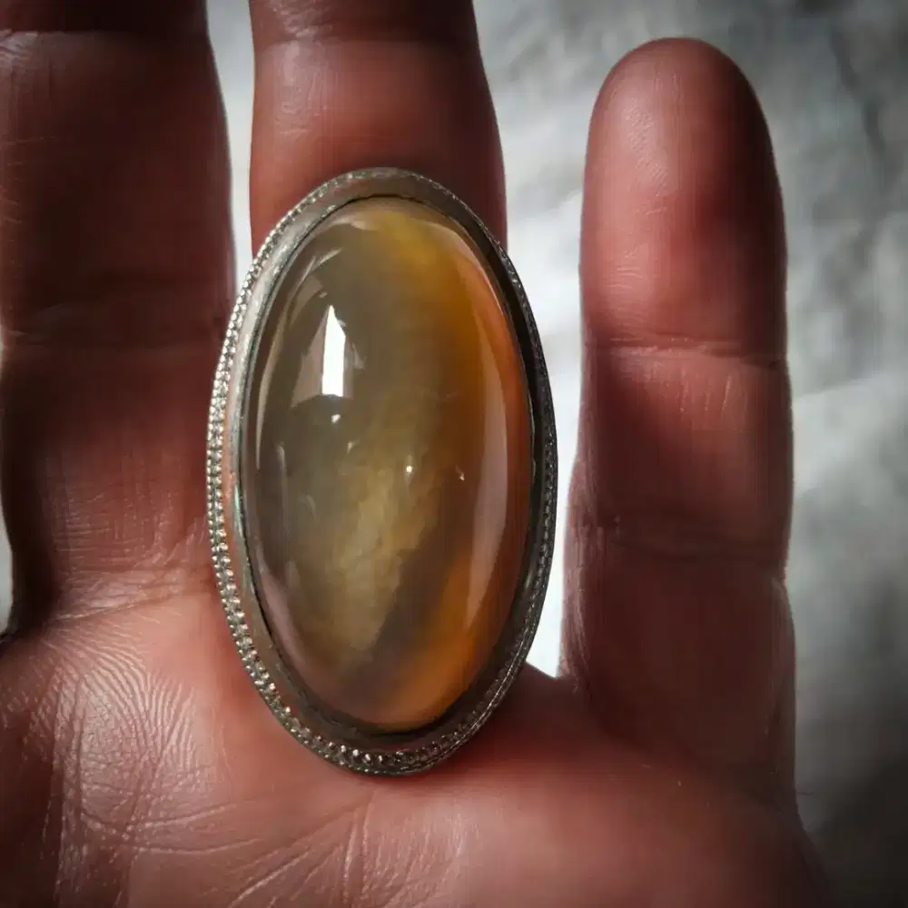 cincin batu akik pandan minyak munjul antik kuno lawas tua