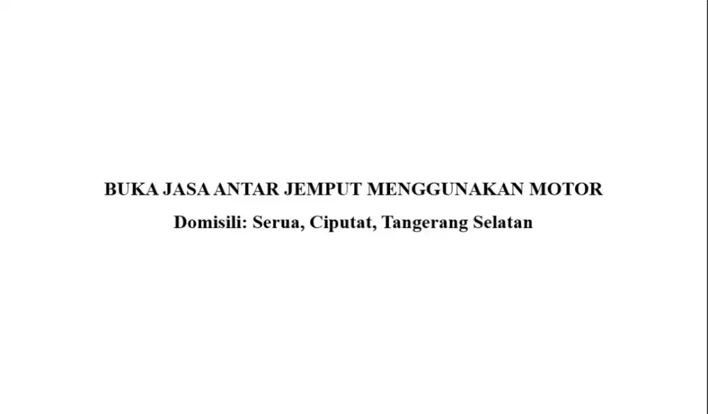 BUKA JASA ANTAR JEMPUT