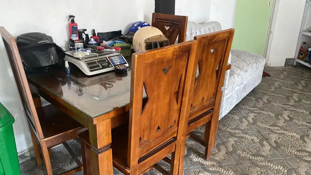 Kursi makan jati full set