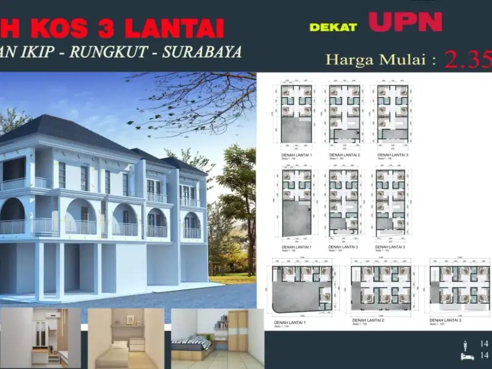 rumah kost baru 14 kamar di perumahan IKIP