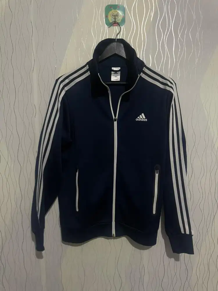 adidas dark blue jaket 3 stripes