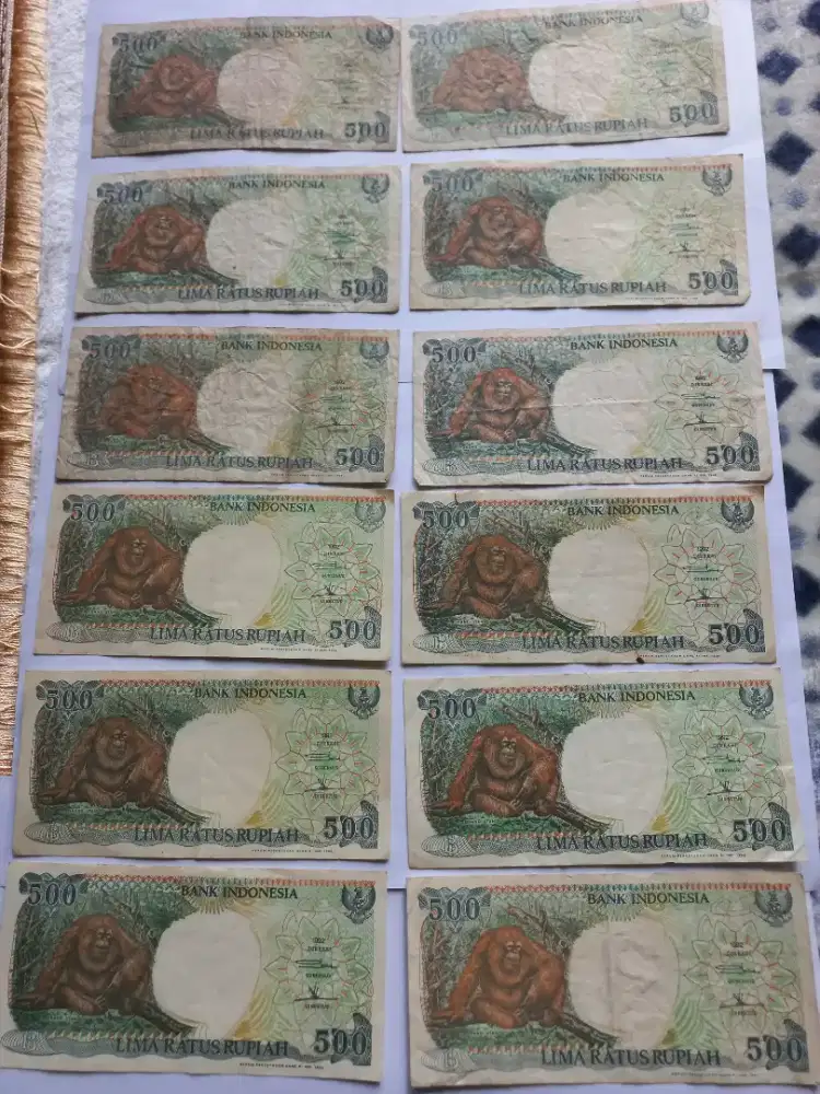 Koleksi uang 500 rupiah orang utan