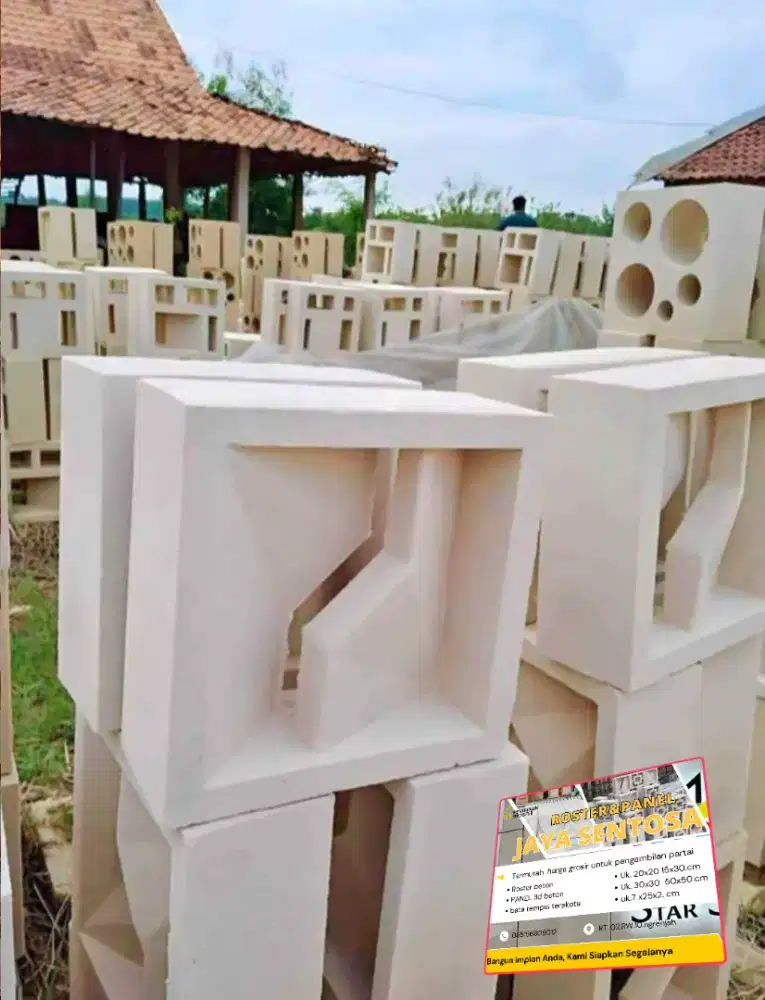 Roster beton putih/pagar rumah
