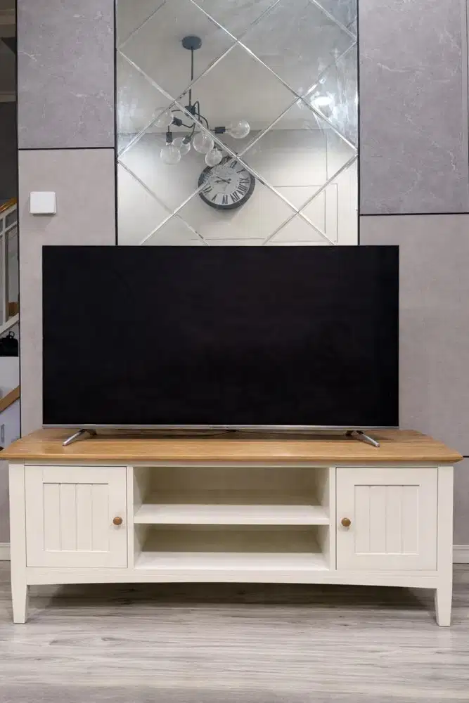 dijual meja tv dan cermin kaca full body kaca merk informa