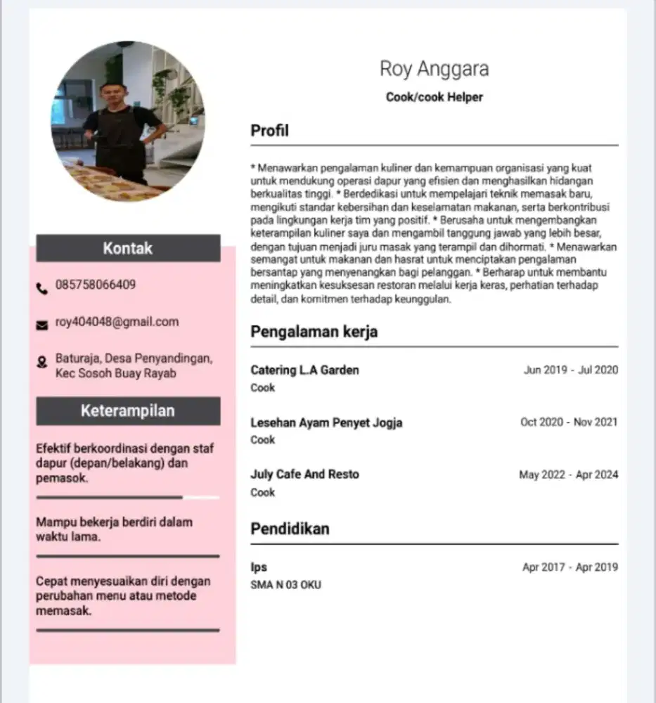 Info lowongan pekerjaan