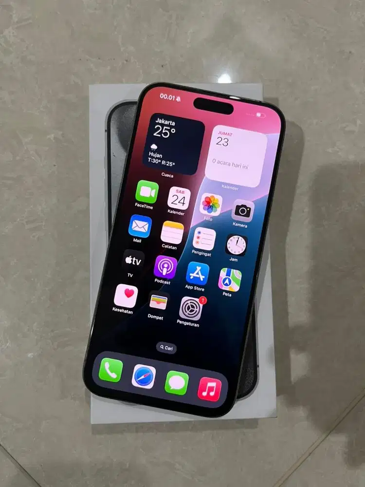 IPHONE 15 PRO MAX 256GB NATURAL TITANIUM IMEI TERDAFTAR BEACUKAI