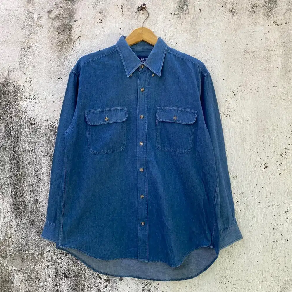 Kemeja jeans Be.Hot - Size M fit XL - Baju biru