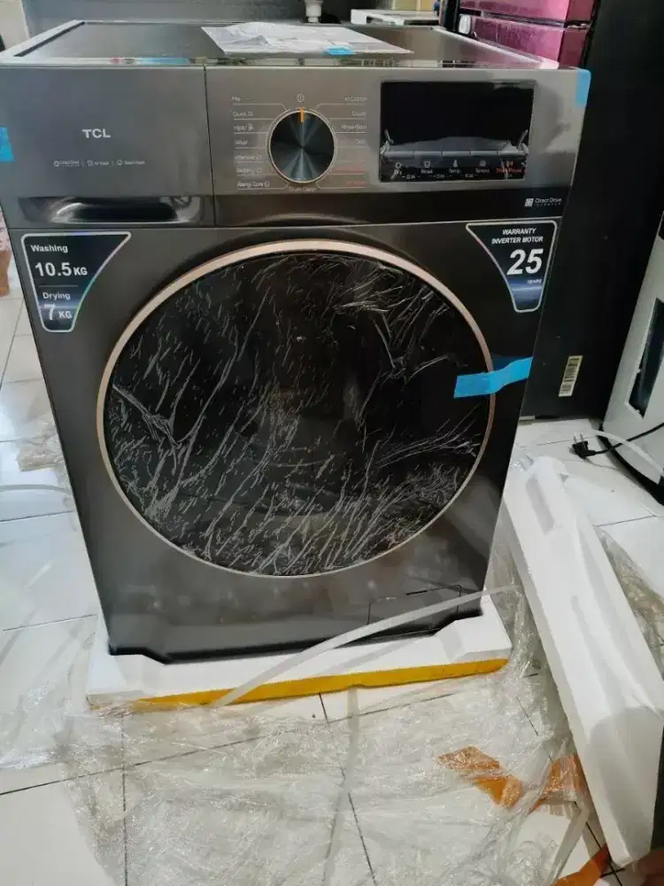 TCL Mesin Cuci Front Loading Washer Dryer 10.5 kg Ecorora TWD105-C22DG