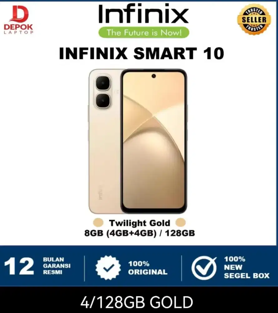 Hp Infinix Smart 10 ram 4+4/128 Gold