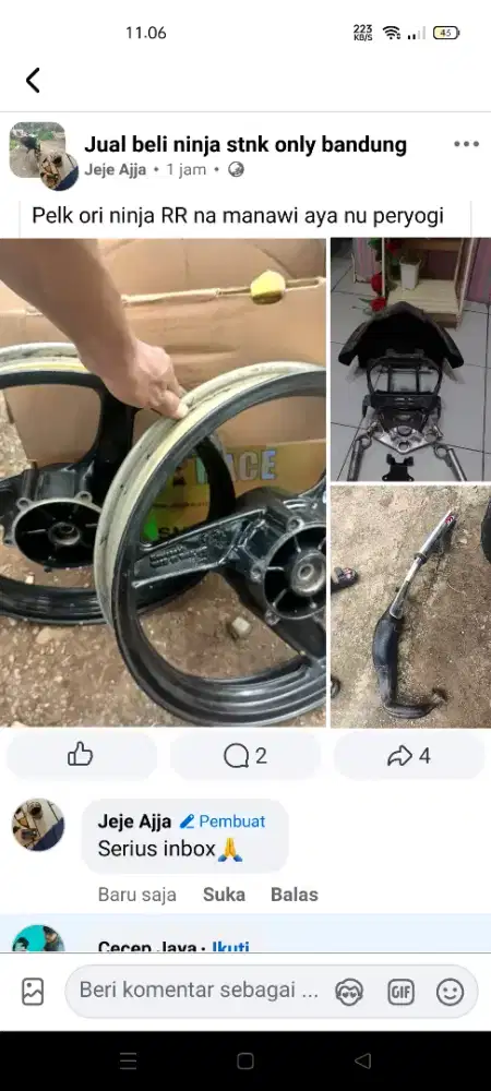 Pelk ori ninja RR/R+knalpot r