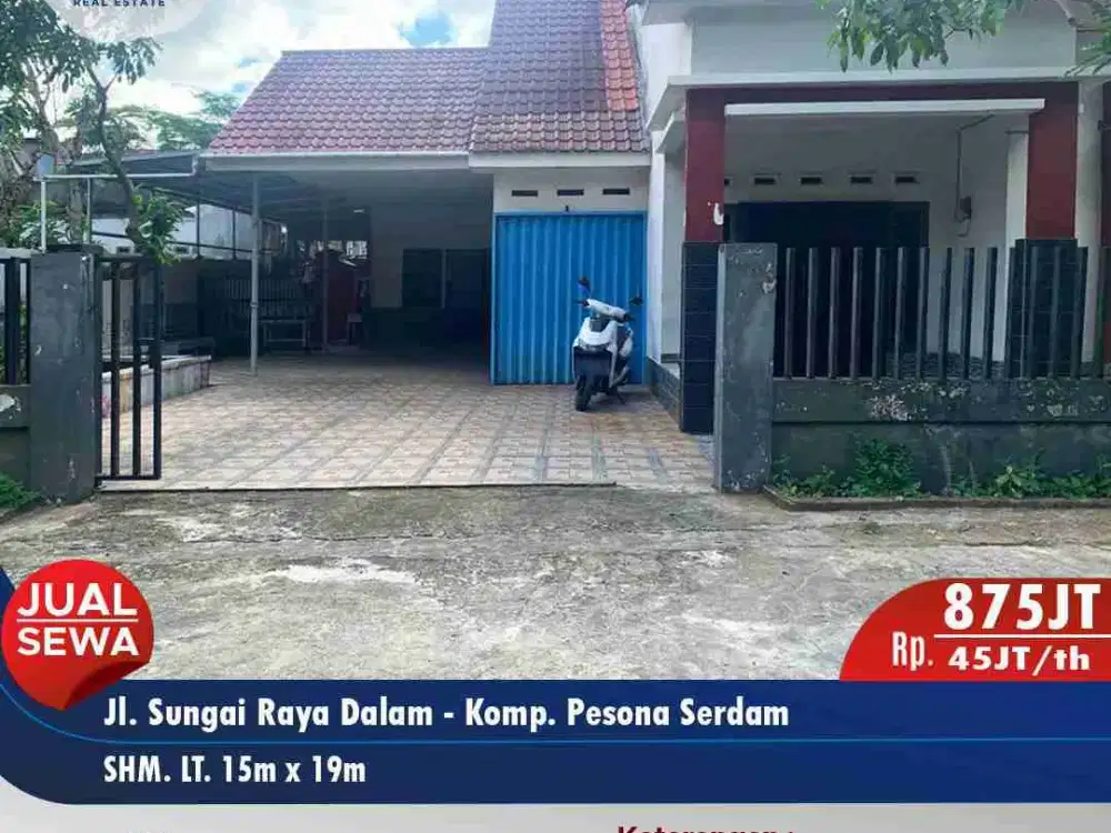 Dijual / sewa rumah siap huni semi furnished di Jl. Sungai Raya Dalam beserta SHM