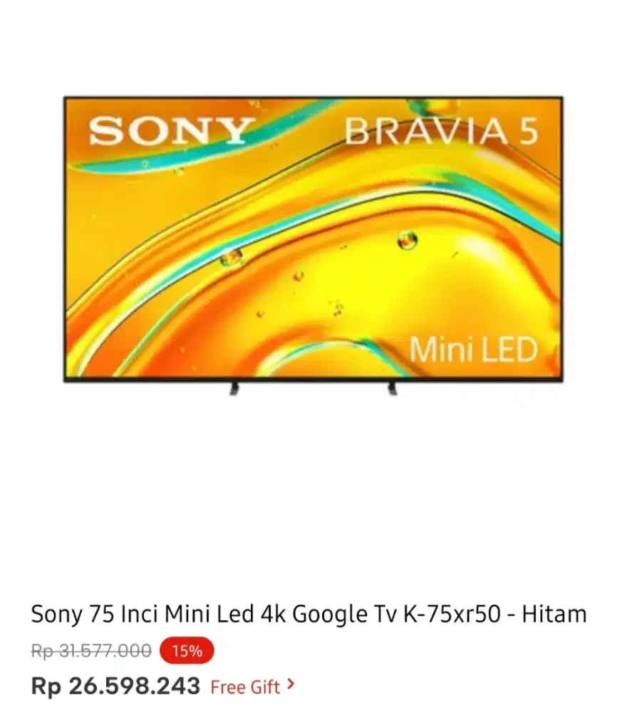 SONY GOOGLE TV 4K 75 INCI MINI LED