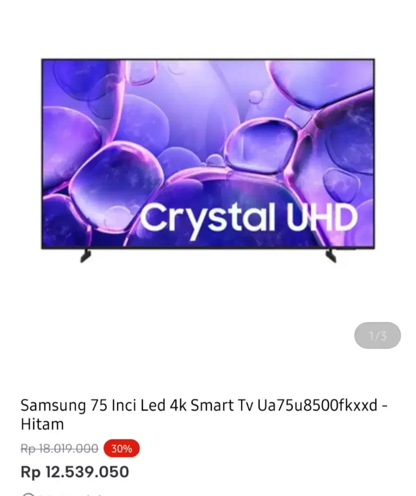 SAMSUNG SMART TV 4K 75 INCI