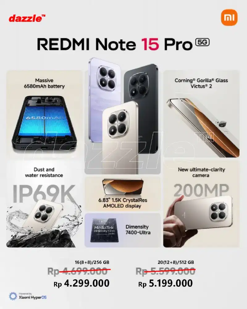 OPEN PO REDMI NOTE 15 PRO 5G 8/256 12/512 NEW ARRIVAL FREE GIFT