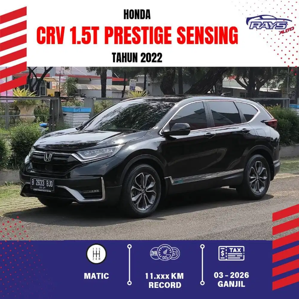 [KM 11rb] TDP 85jt CRV 1.5 Turbo Prestige Sensing Tahun 2022