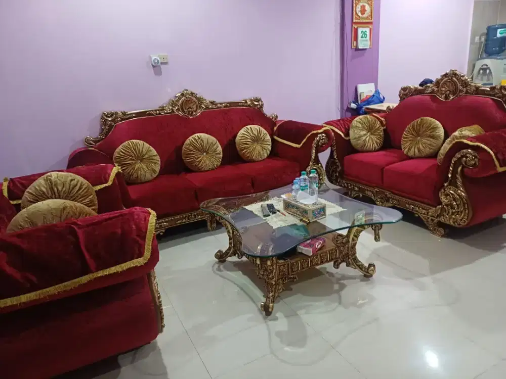 Sofa Set Luxury Like New Mewah Merah