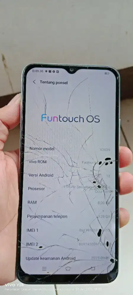 Vivo  y20s resmi   vivo  8/128 mnus retak sma noda kya di fto sgel ori