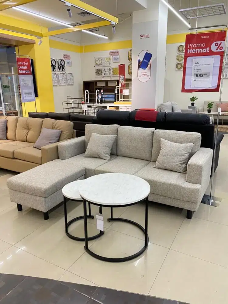 Set Sofa L 3 Seater dan Meja
