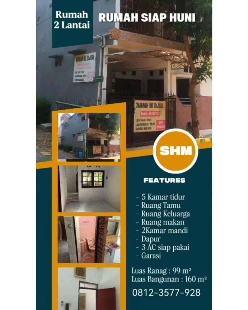 Di Jual Cepat Murah Rumah Mewah 2 Lantai Siap Huni tanpa Renovasi