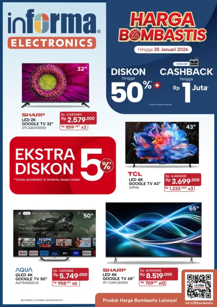 Ready stok tv 32 inc sharp google tv