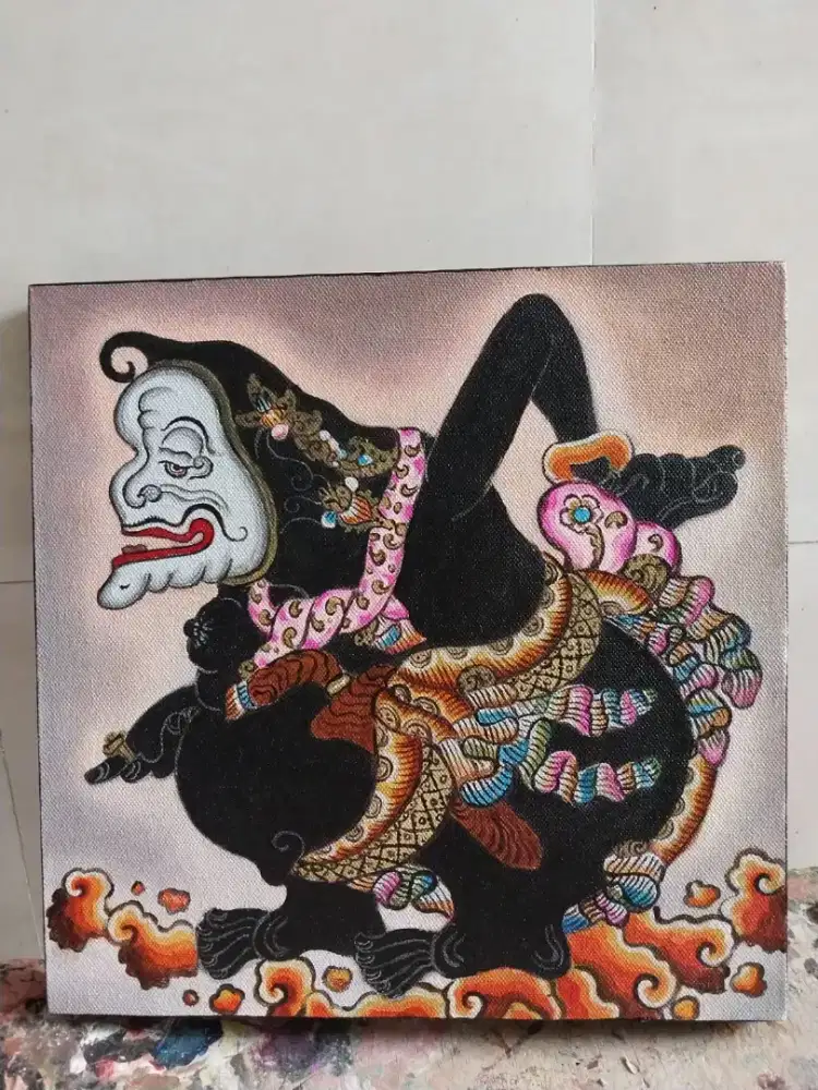Dijual lukisan kanvas wayang 80x80 cm