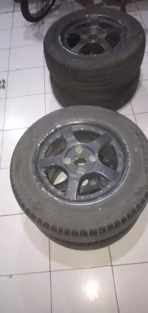 4 VELG Ring15+BAN 90-95%DUNLOP 195/65-R15 BONUS 16 MUR RACING PANJANG