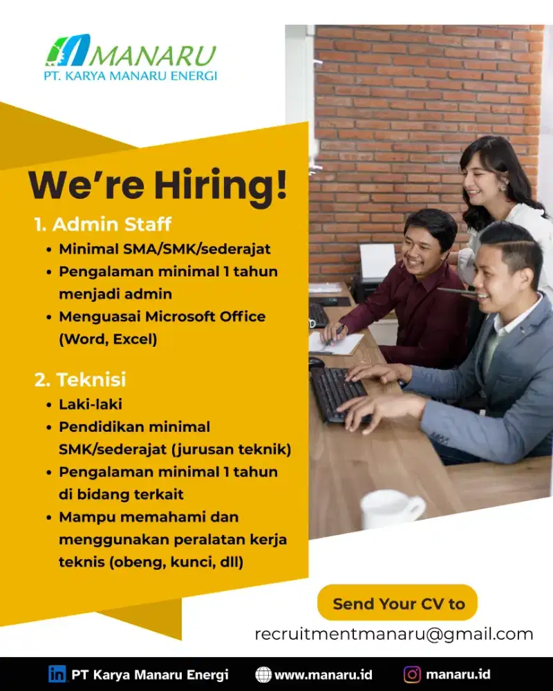 Loker Admin Laki-Laki