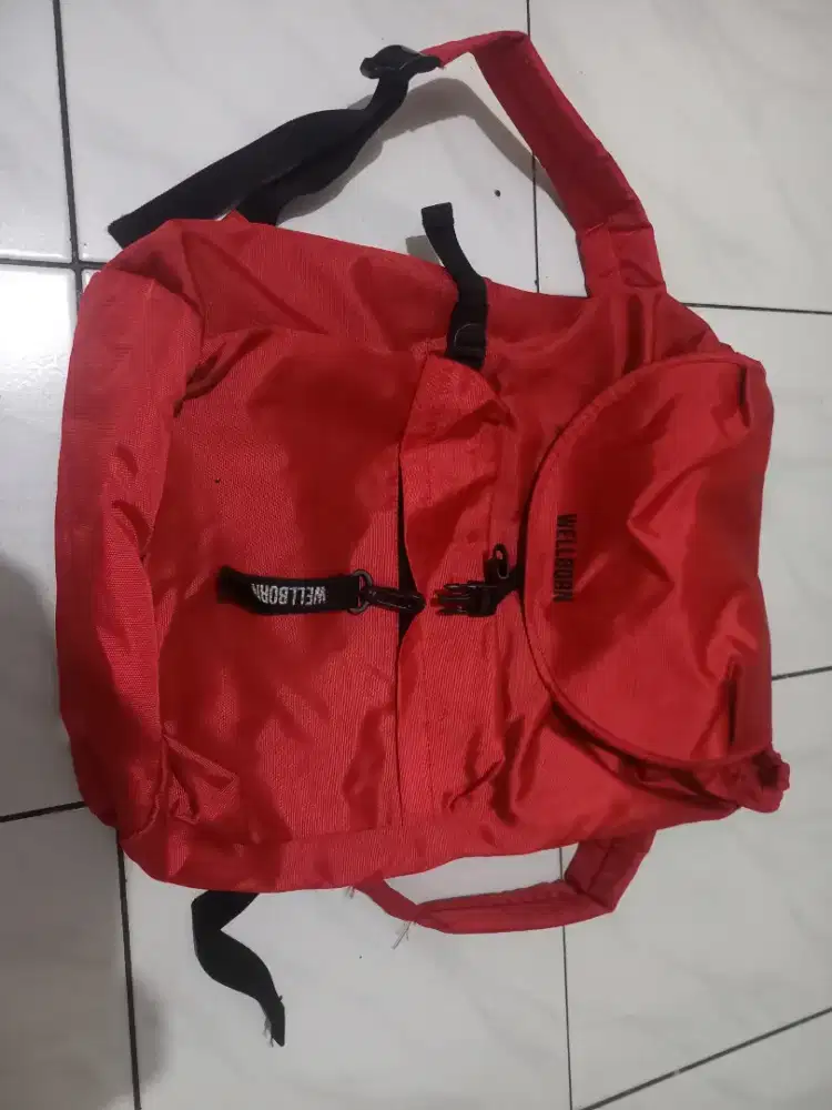 Tas backpack wellborn 25 Liter merah tua