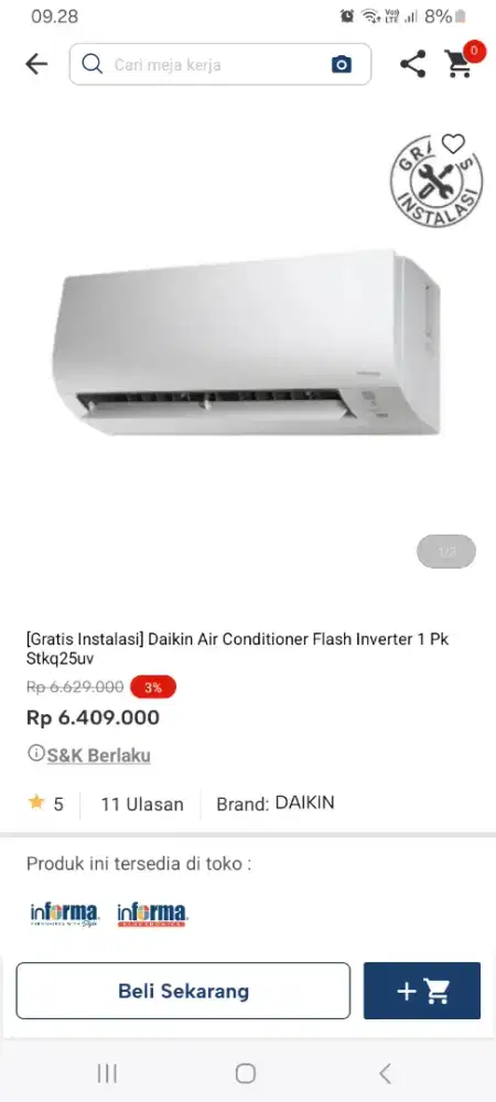 PROMO KREDIT DAIKIN AC FLASH INVERTER 1 PK